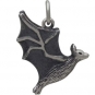 Sterling Silver Flying Bat Charm 