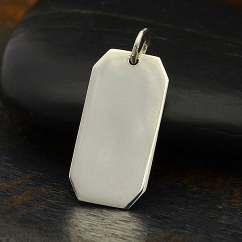 Sterling Silver Rectangle Stamping Blank Charm