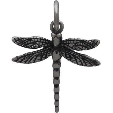 Sterling Silver Small Detailed Dragonfly Charm 19x15mm