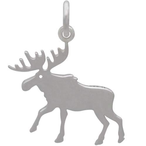 Sterling Silver Moose Charm 21x19mm