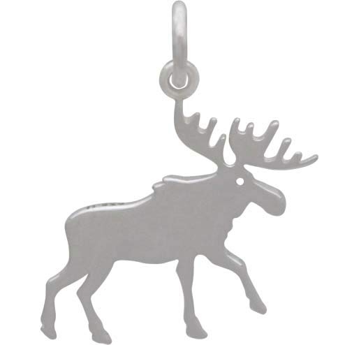 Sterling Silver Moose Charm 21x19mm