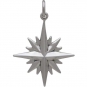 Sterling Silver North Star Charm with 16 Points