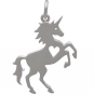 Sterling Silver Unicorn Charm with Heart Cutout