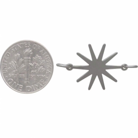 Sterling Silver Sun Link 28x16mm