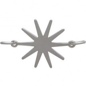 Sterling Silver Sun Link 28x16mm