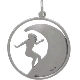 Sterling Silver Surfer Girl Charm 