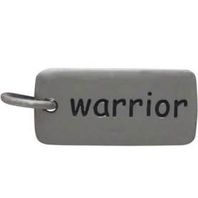 Sterling Silver Word Charm - Warrior 18x7mm