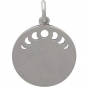 Sterling Silver Mountain Charm w Moon Phase Cutouts