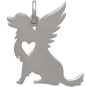 Sterling Silver Angel Dog Charm