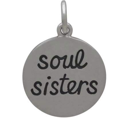 Sterling Silver Message Charm - Soul Sisters