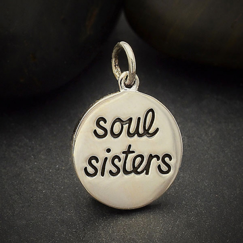 Sterling Silver Message Charm - Soul Sisters
