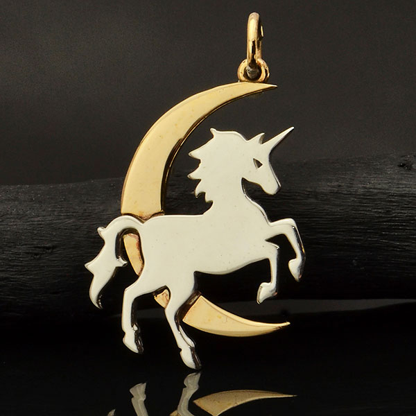 Gold unicorn sales charm necklace