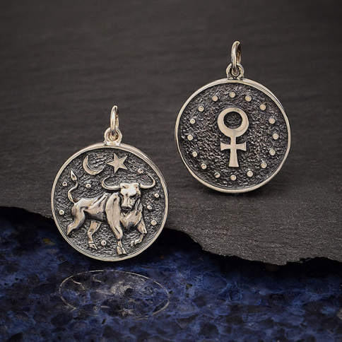 Sterling Silver Astrology Taurus Pendant