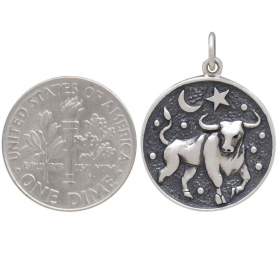 Sterling Silver Astrology Taurus Pendant