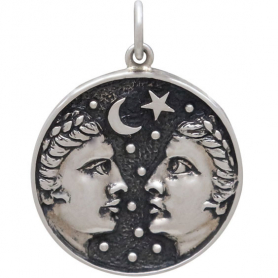 Sterling Silver Astrology Gemini Pendant