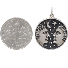 Sterling Silver Astrology Gemini Pendant