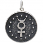 Sterling Silver Astrology Gemini Pendant
