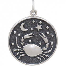 Sterling Silver Astrology Cancer Pendant