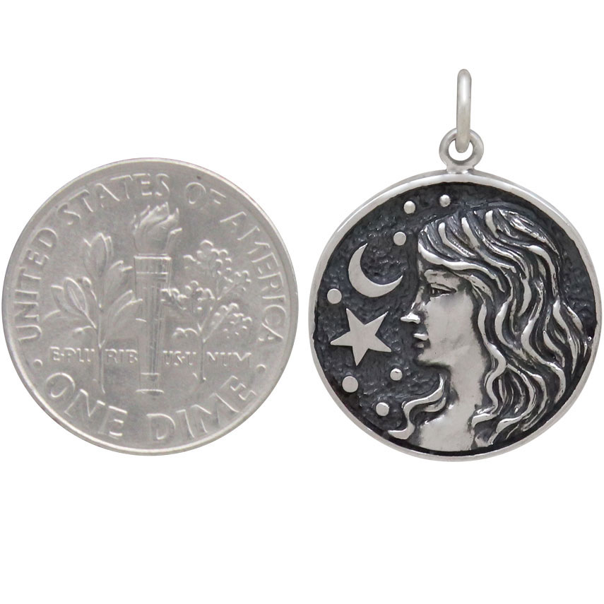 Sterling Silver Astrology Virgo Pendant