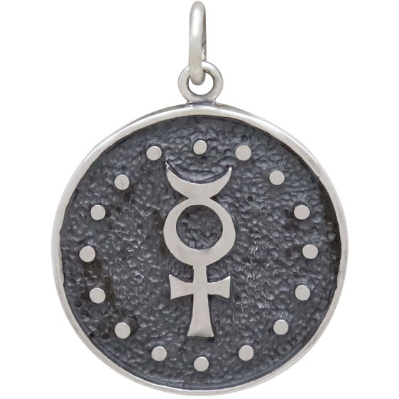 US Jewels And Gems 0.925 Sterling Silver 1in Virgo Virgin August & September Zodiac Pendant Necklace 