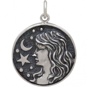 Sterling Silver Astrology Virgo Pendant