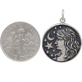 Sterling Silver Astrology Virgo Pendant