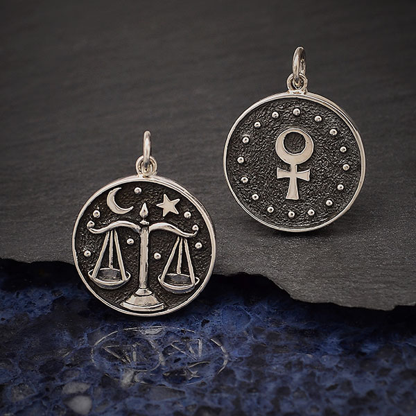 Sterling Silver Astrology Libra Pendant 24x18mm - Product Details