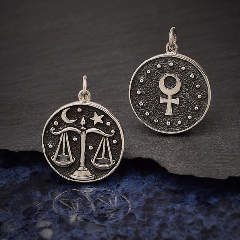 Sterling Silver Astrology Libra Pendant 