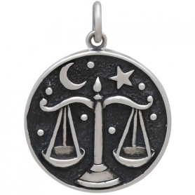 Sterling Silver Astrology Libra Pendant 