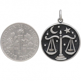 Sterling Silver Astrology Libra Pendant 