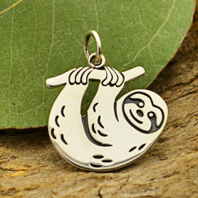 Sterling Silver Flat Sloth Charm