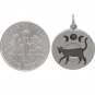 Sterling Silver Black Cat Charm with Moon Phases