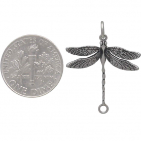 Sterling Silver Detailed Dragonfly Link 27x21mm