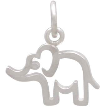 Sterling Silver Openwork Baby Elephant Charm