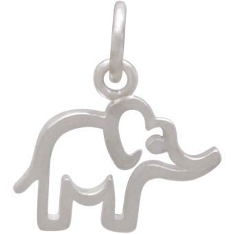 Sterling Silver Openwork Baby Elephant Charm 15x13mm