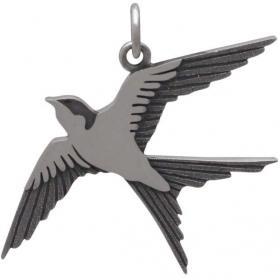 Sterling Silver Swallow Pendant