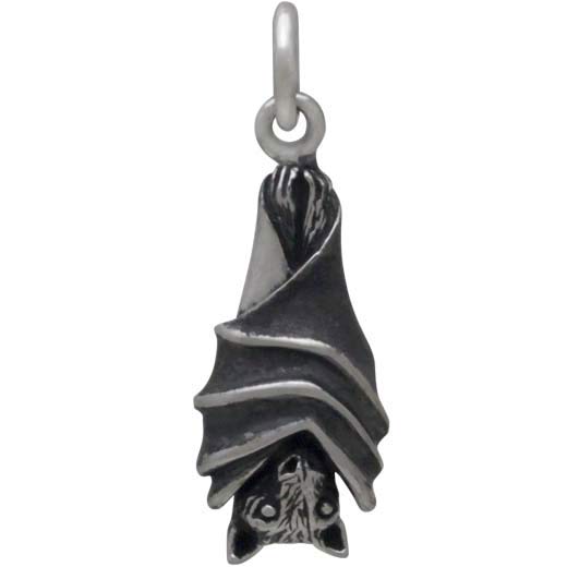 Sterling Silver Hanging Bat Charm