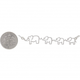 Sterling Silver Mama and Three Baby Elephant Pendant