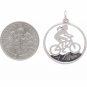 Sterling Silver Mountain Biker Girl Charm