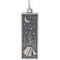 Sterling Silver Rectangle Camping Charm with Tent