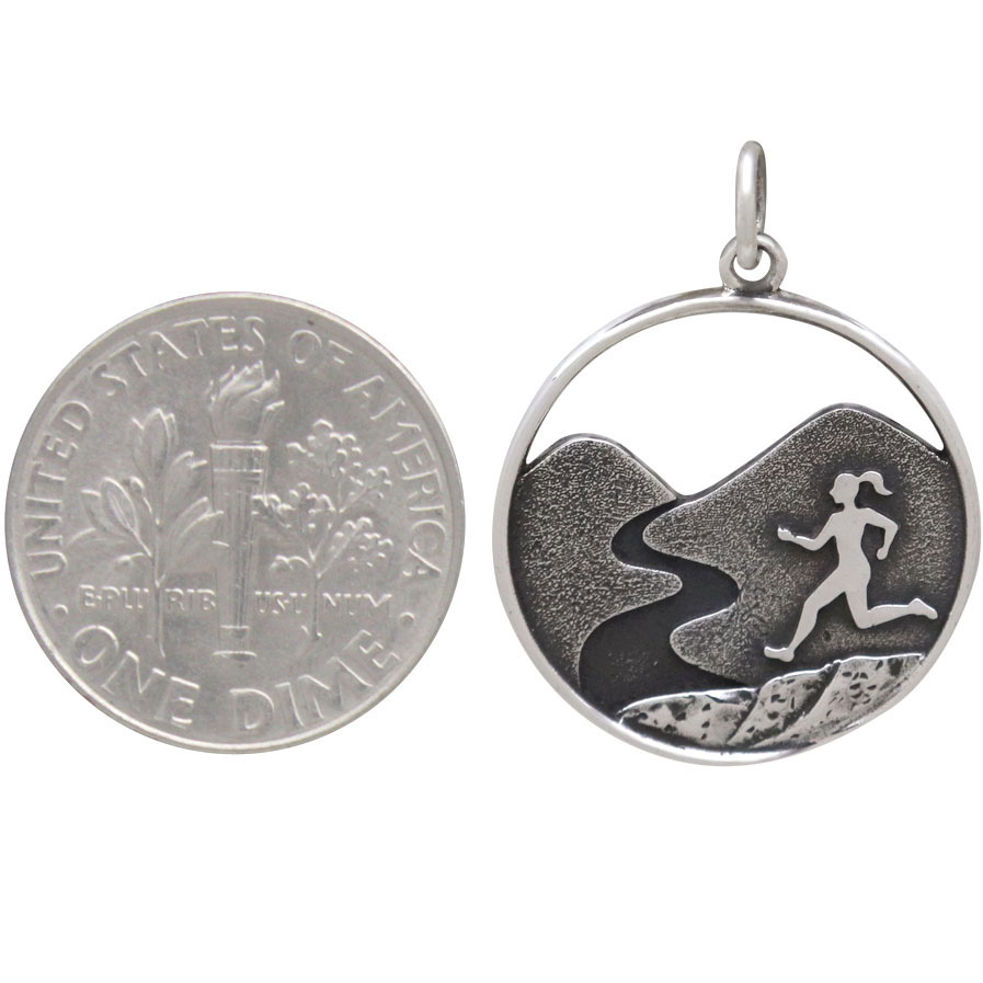 Sterling Silver Trainer Shoe Charm - Running Sports Fitness Charm For Bracelets