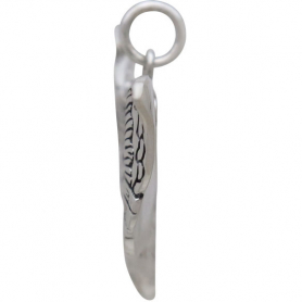 Sterling Silver Death Heads Moth Pendant 22x36mm