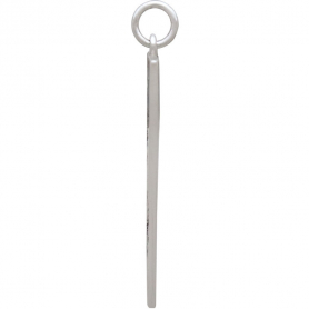 Sterling Siver Dandelion Pendant Long Rectangle