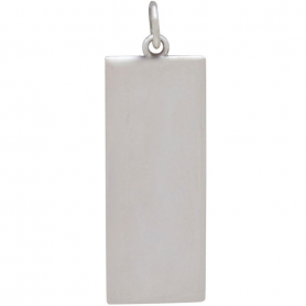 Sterling Siver Dandelion Pendant Long Rectangle