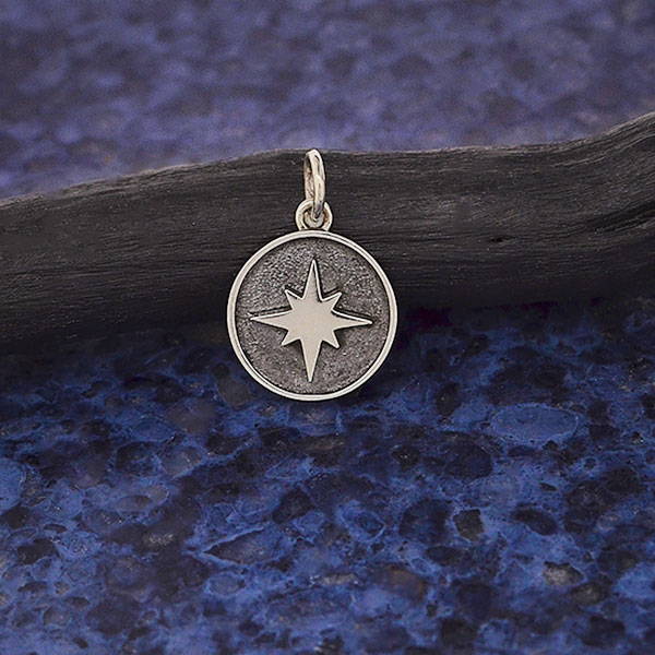 Sterling Silver Finish 8 Small Brass Star Charms