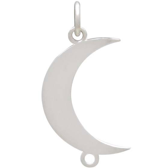 Sterling Silver Vertical Crescent Moon Link
