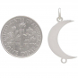 Sterling Silver Vertical Crescent Moon Link