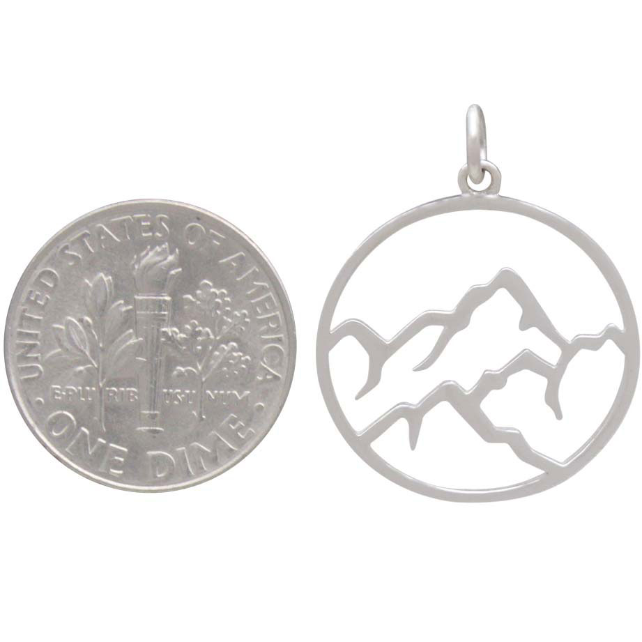 Sterling Silver Openwork Earth Element Charm 25x20mm