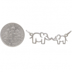  Mama and Baby Elephant Pendant with Touching Trunks