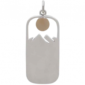 Sterling Silver Moose Pendant with Bronze Sun